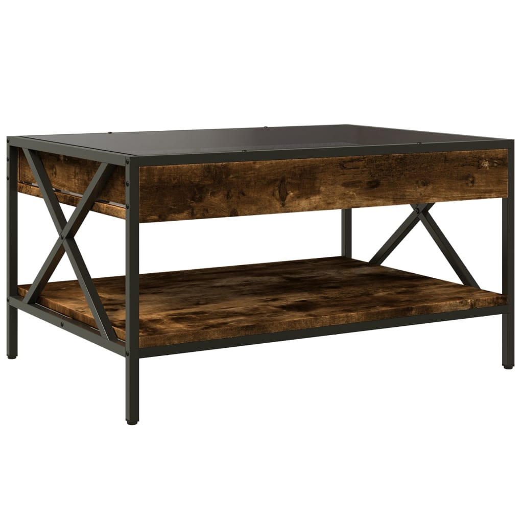 Mesa de centro luzes LED Infinity 70x50x38 cm carvalho fumado - Image 7