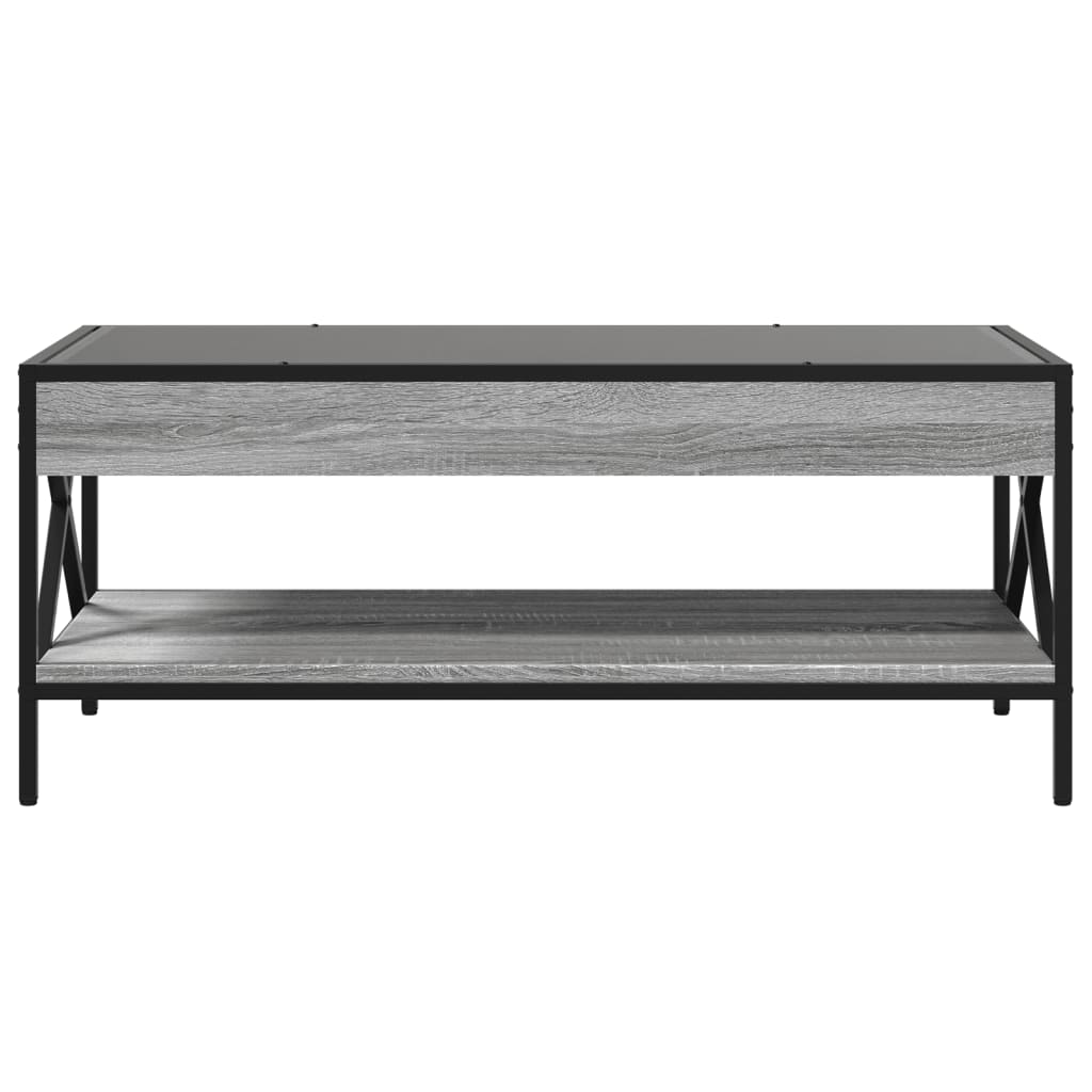 Mesa de centro luzes LED Infinity 90x50x38 cm cinzento sonoma - Image 5