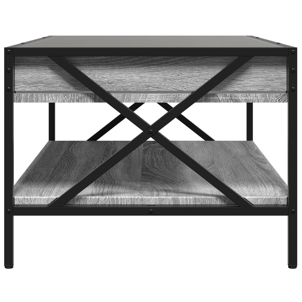 Mesa de centro luzes LED Infinity 90x50x38 cm cinzento sonoma - Image 6