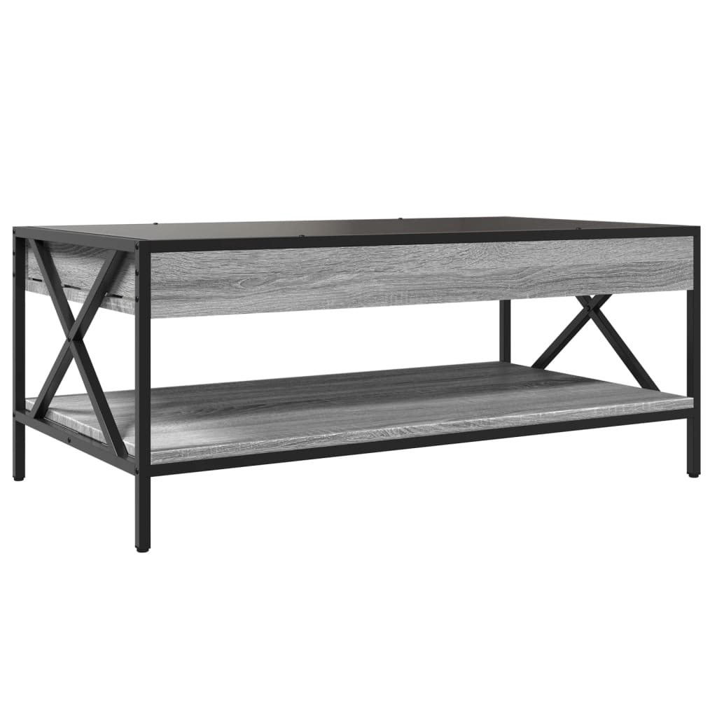 Mesa de centro luzes LED Infinity 90x50x38 cm cinzento sonoma - Image 7