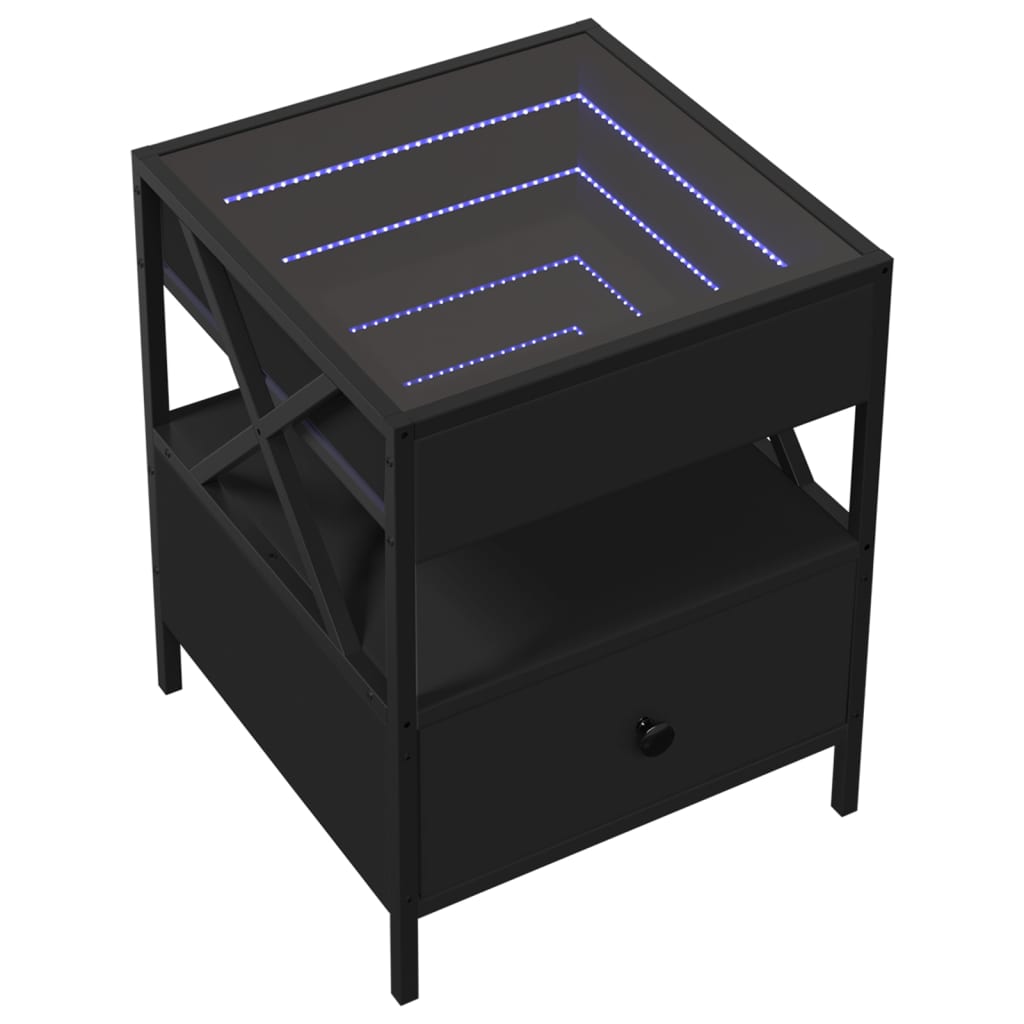 Mesa de centro com luzes LED Infinity 40x40x51 cm preto - Image 2