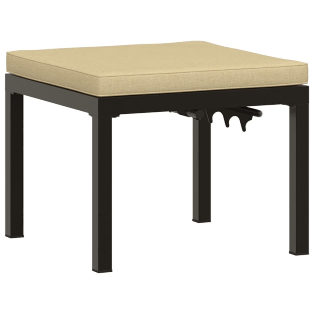 4 pcs sofás de jardim com almofadões aço revestido a pó preto - Image 3