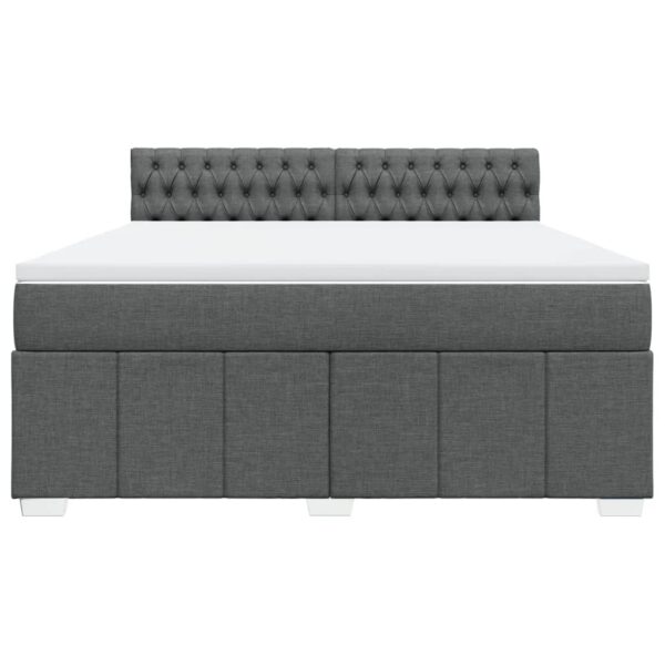 Cama com molas/colchão 180x200 cm tecido cinzento-escuro - Image 3