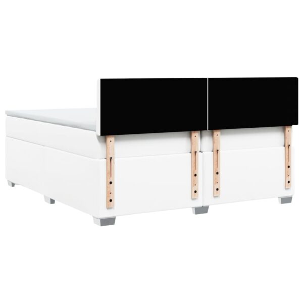 Cama com molas/colchão 200x200 cm couro artificial branco - Image 11