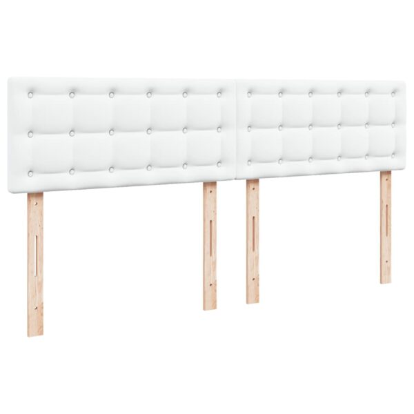 Cama com molas/colchão 200x200 cm couro artificial branco - Image 6