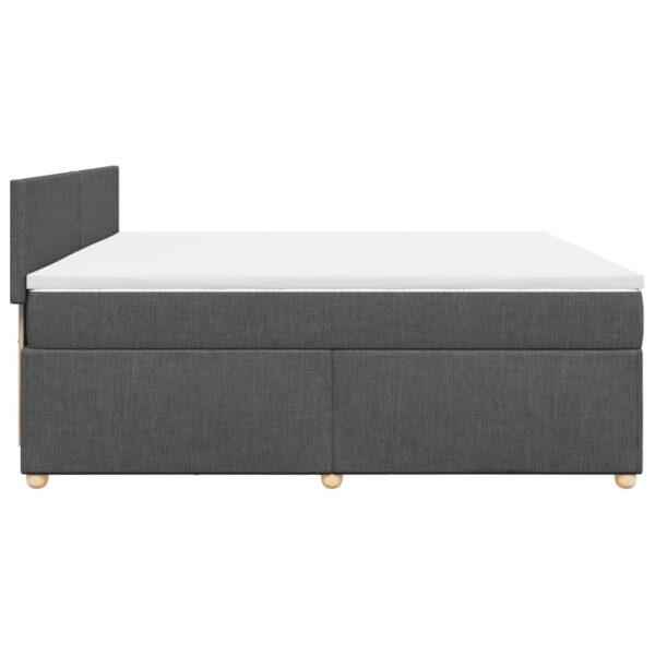 Cama com molas/colchão 200x200 cm tecido cinzento-escuro - Image 6