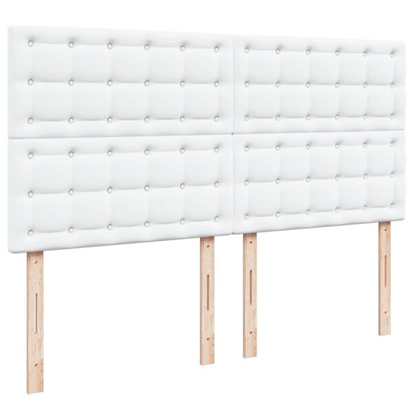 Cama com molas/colchão 200x200 cm couro artificial branco - Image 7