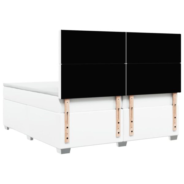 Cama com molas/colchão 200x200 cm couro artificial branco - Image 9