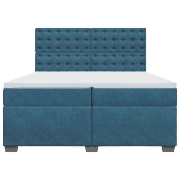 Cama com molas/colchão 200x200 cm veludo azul - Image 3