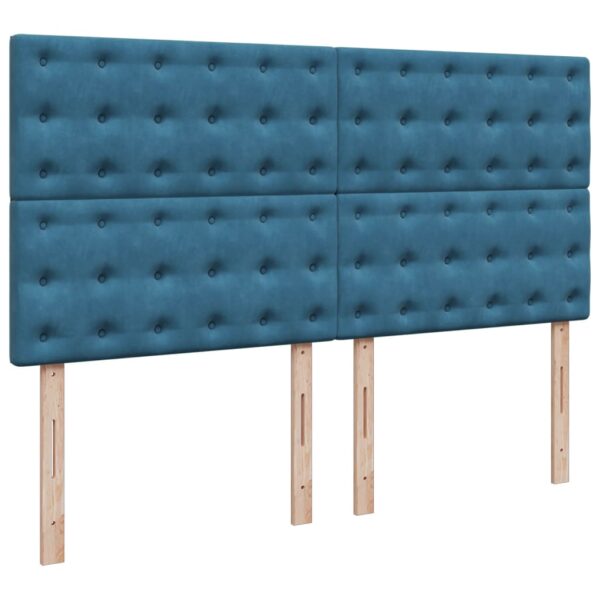 Cama com molas/colchão 200x200 cm veludo azul - Image 7