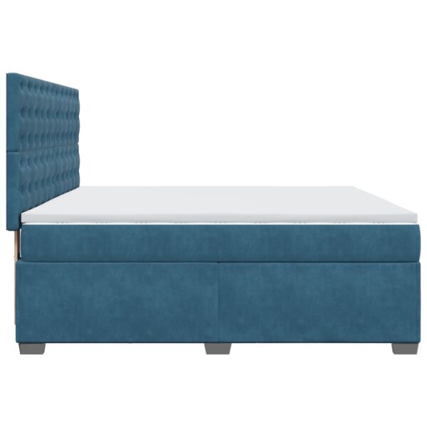 Cama com molas/colchão 200x200 cm veludo azul - Image 8