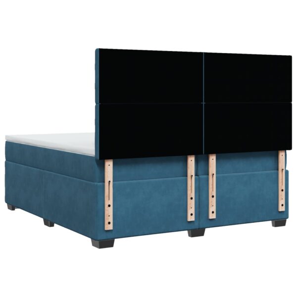 Cama com molas/colchão 200x200 cm veludo azul - Image 9
