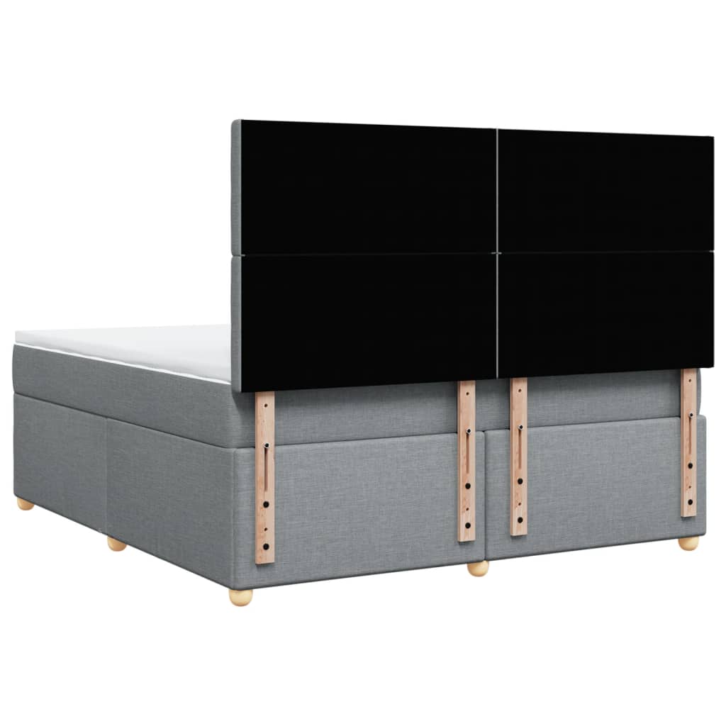 Cama com molas/colchão 180x200 cm tecido cinzento-claro - Image 5