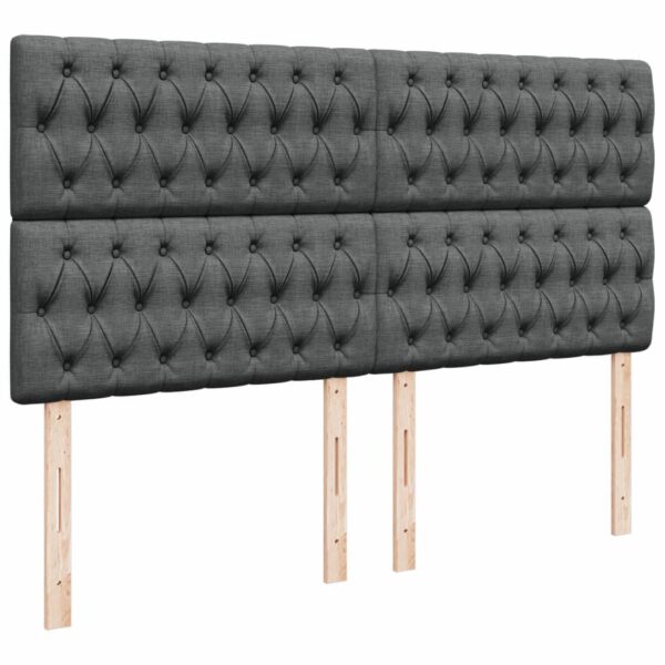 Cama com molas/colchão 200x200 cm tecido cinzento-escuro - Image 6