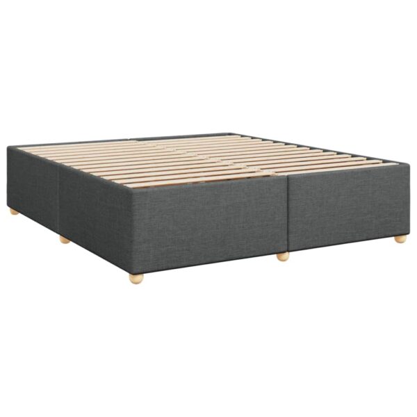 Cama com molas/colchão 200x200 cm tecido cinzento-escuro - Image 7