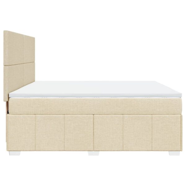 Cama com molas/colchão 180x200 cm tecido cor creme - Image 4