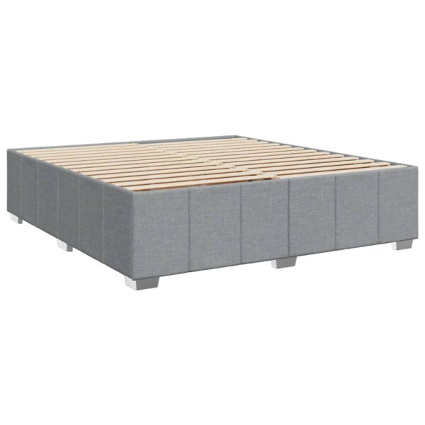 Cama com molas/colchão 200x200 cm tecido cinza-claro - Image 7