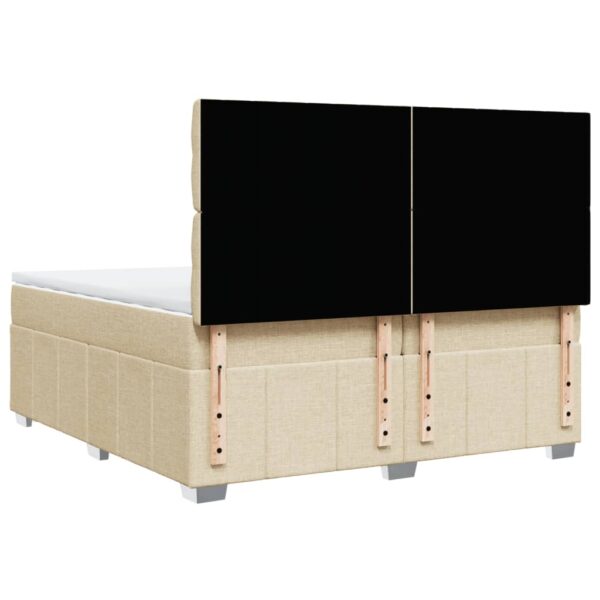 Cama com molas/colchão 200x200 cm tecido cor creme - Image 5