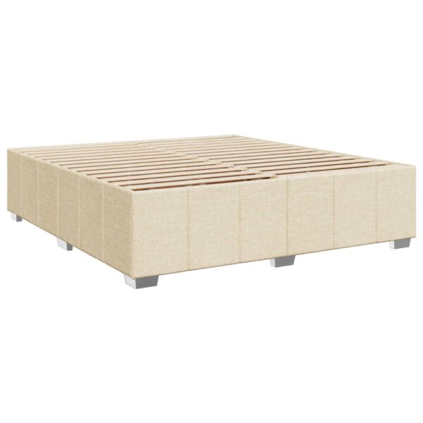 Cama com molas/colchão 200x200 cm tecido cor creme - Image 7