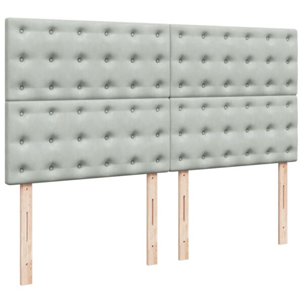 Cama com molas/colchão 180x200 cm veludo cinzento-claro - Image 6