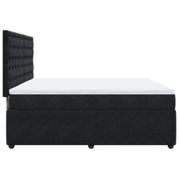 Cama com molas/colchão 180x200 cm veludo preto - Image 4
