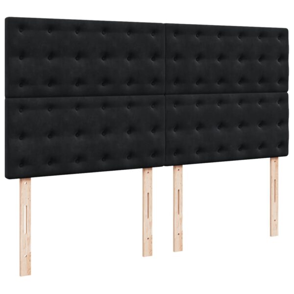 Cama com molas/colchão 180x200 cm veludo preto - Image 6