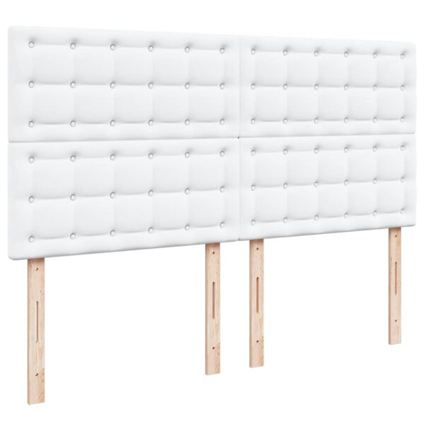 Cama com molas/colchão 200x200 cm couro artificial branco - Image 6