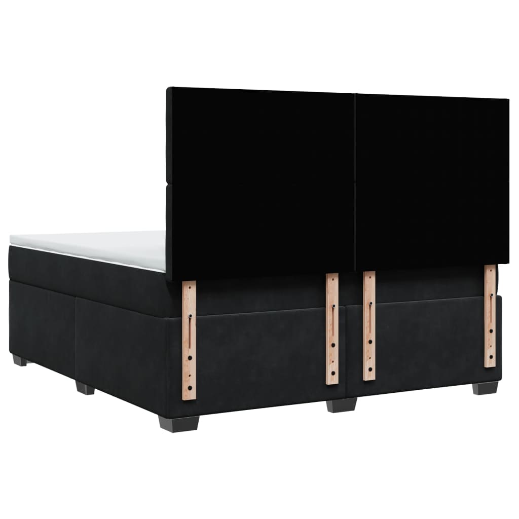 Cama com molas/colchão 180x200 cm veludo preto - Image 11