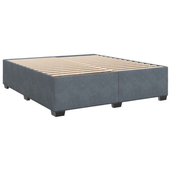 Cama com molas/colchão 200x200 cm veludo cinzento-escuro - Image 7