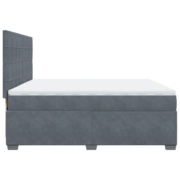 Cama com molas/colchão 200x200 cm veludo cinzento-escuro - Image 10