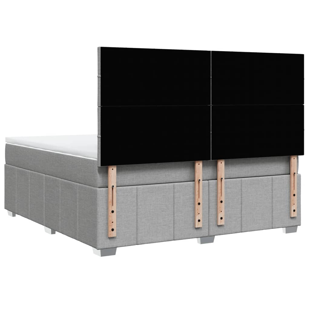 Cama com molas/colchão 180x200 cm tecido cinzento-claro - Image 7