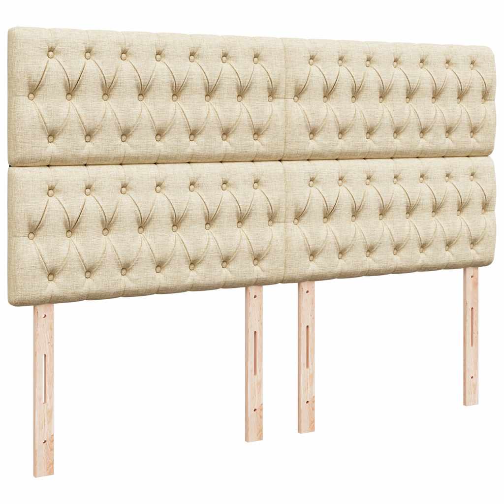 Cama com molas/colchão 200x200 cm tecido cor creme - Image 8