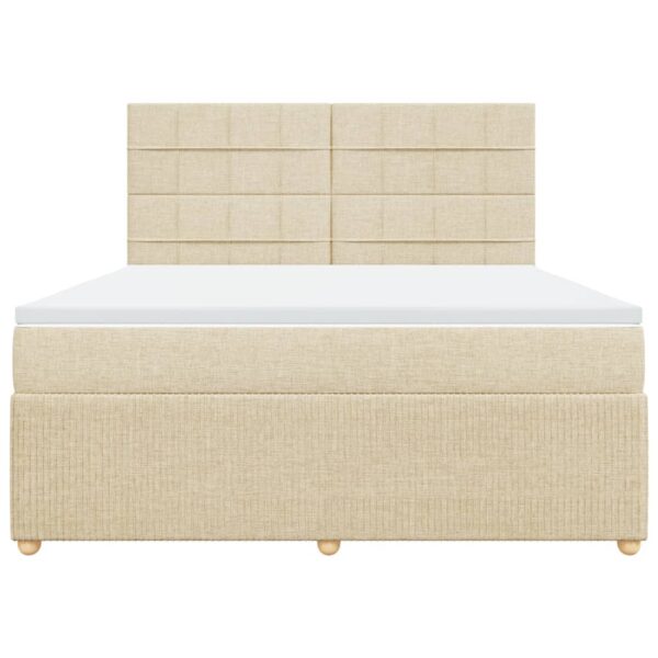 Cama com molas/colchão 180x200 cm tecido cor creme - Image 5