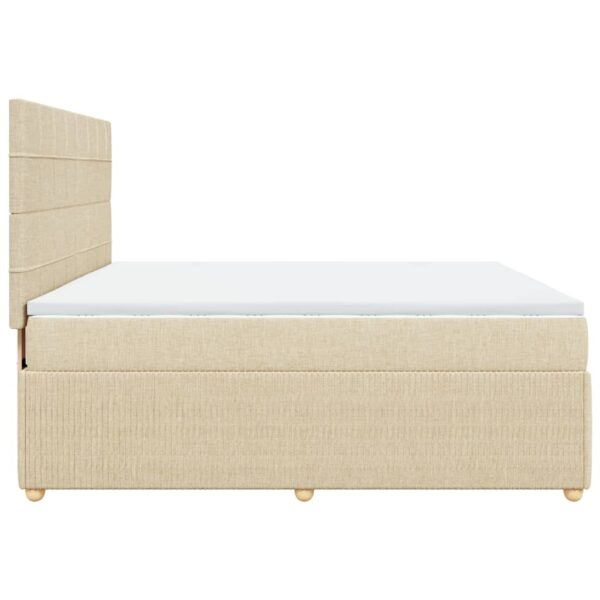 Cama com molas/colchão 180x200 cm tecido cor creme - Image 6
