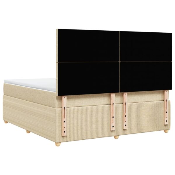 Cama com molas/colchão 180x200 cm tecido cor creme - Image 7