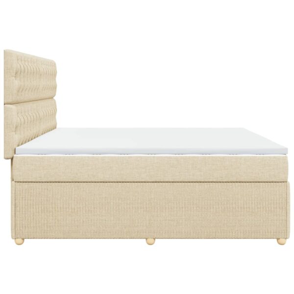 Cama com molas/colchão 200x200 cm tecido cor creme - Image 6