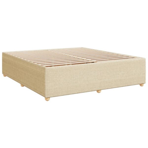 Cama com molas/colchão 200x200 cm tecido cor creme - Image 9