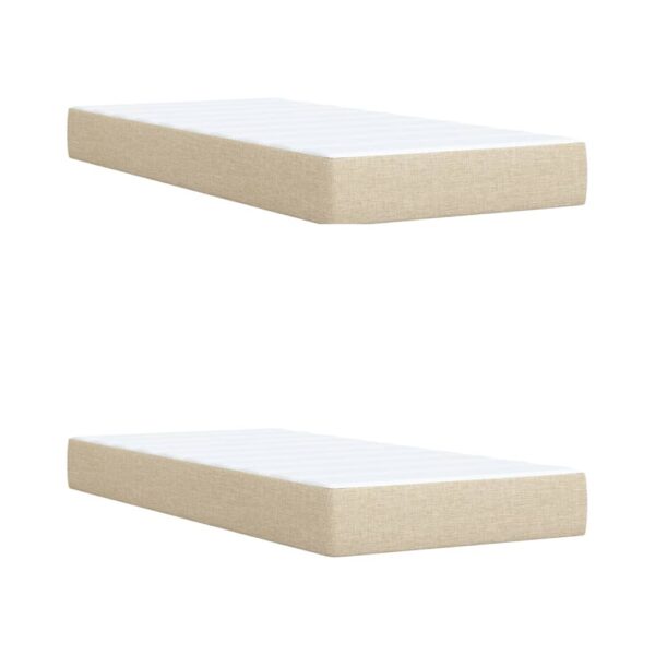 Cama com molas/colchão 200x200 cm tecido cor creme - Image 10