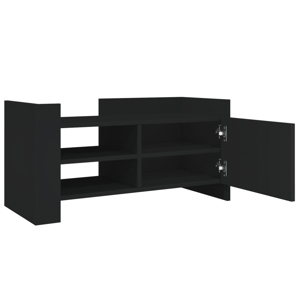 Móvel de TV 80x35x40 cm derivados de madeira preto - Image 6