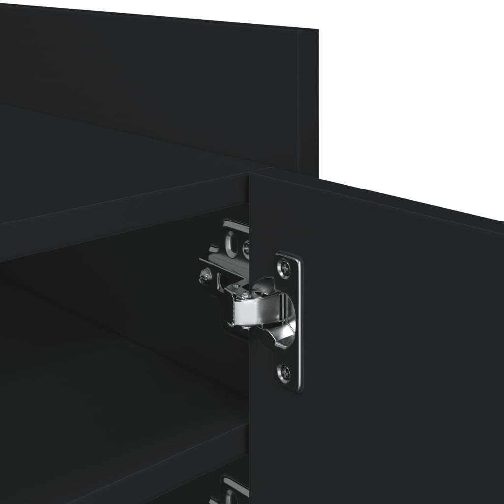 Móvel de TV 80x35x40 cm derivados de madeira preto - Image 8