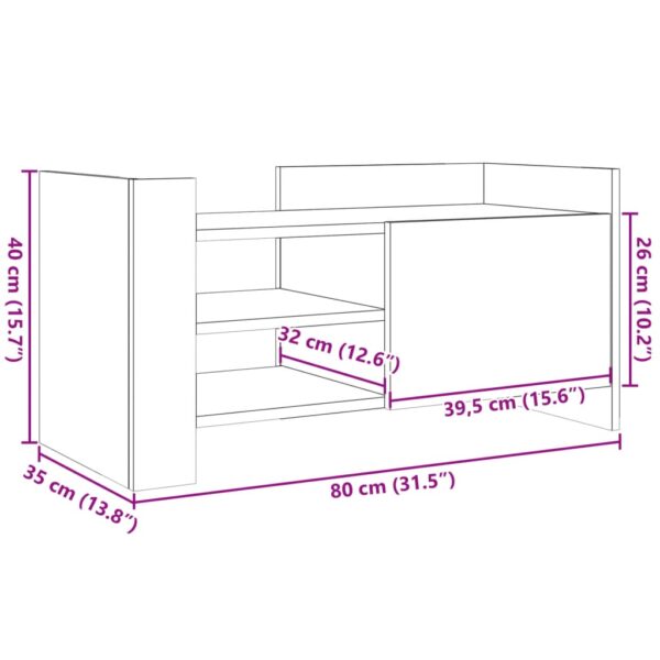 Móvel de TV 80x35x40 cm derivados de madeira cinzento sonoma - Image 10