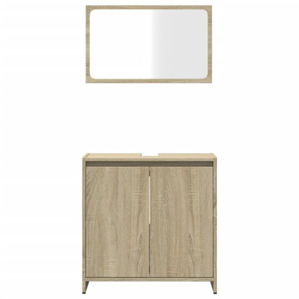 2 pcs conj. móveis casa banho derivados madeira carvalho sonoma - Image 4