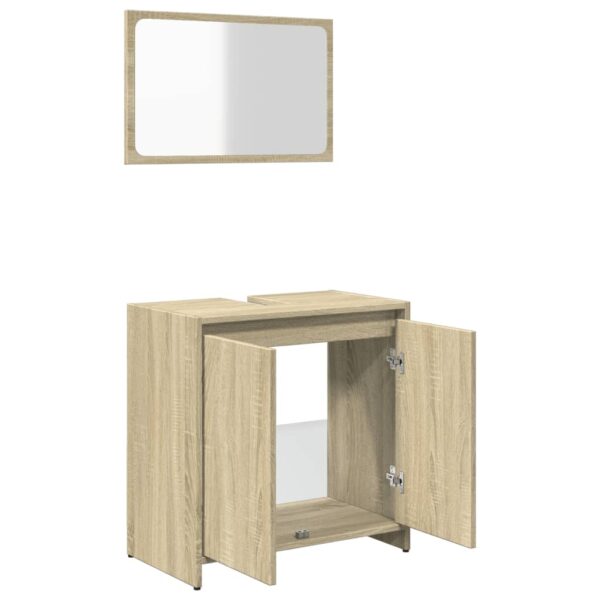 2 pcs conj. móveis casa banho derivados madeira carvalho sonoma - Image 5