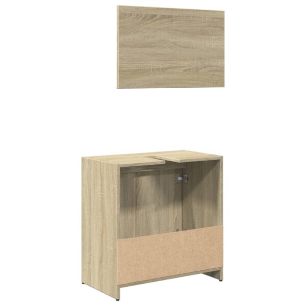 2 pcs conj. móveis casa banho derivados madeira carvalho sonoma - Image 7