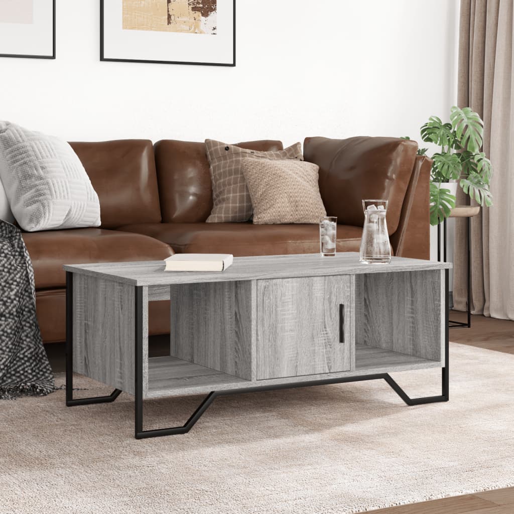 Mesa de centro 100x51x40cm derivados de madeira cinzento sonoma - Image 2