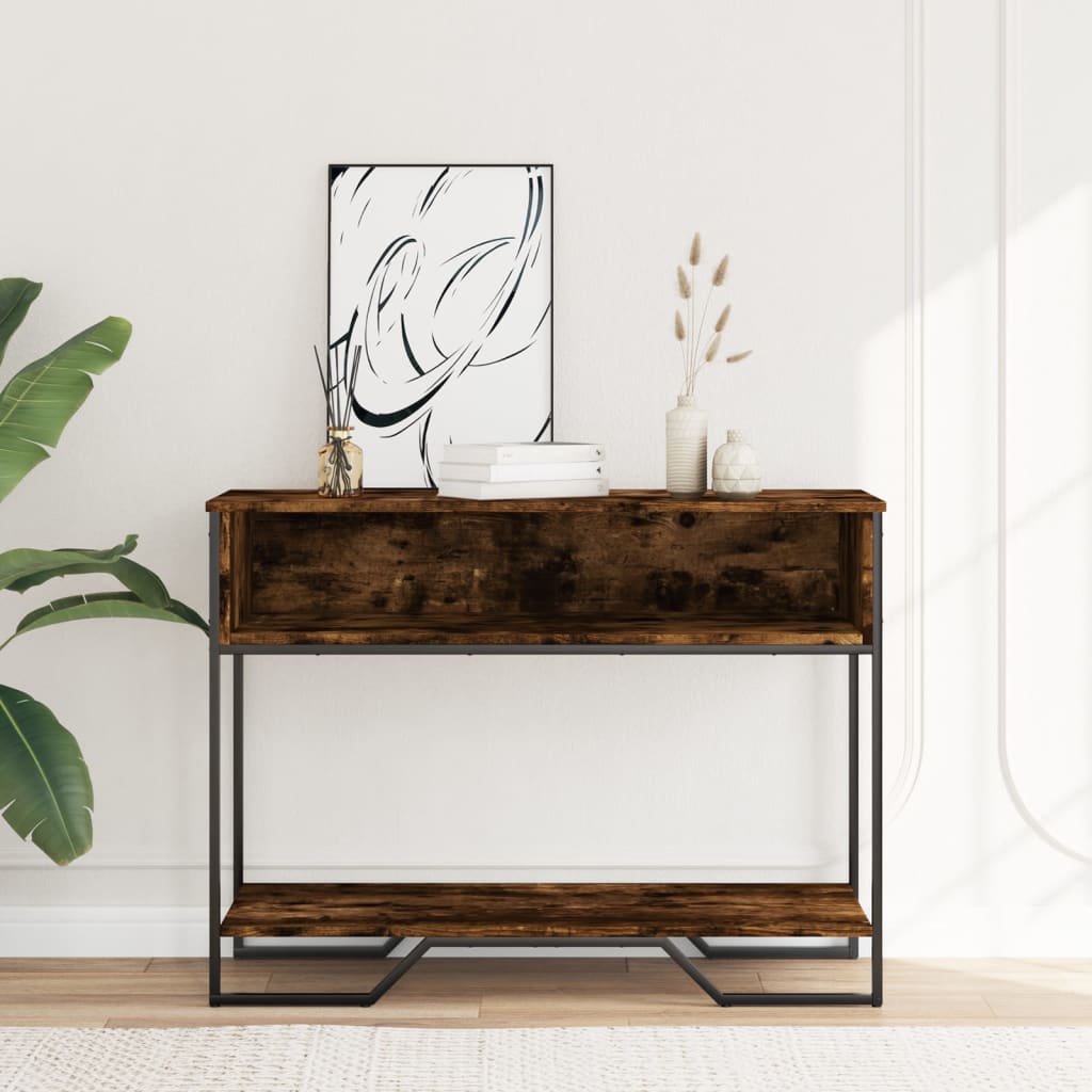Mesa consola 100x35x74,5cm derivados de madeira carvalho fumado - Image 2