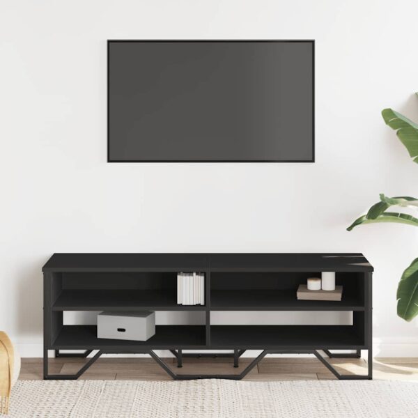 Móvel de TV 122x34x41 cm derivados de madeira preto - Image 2