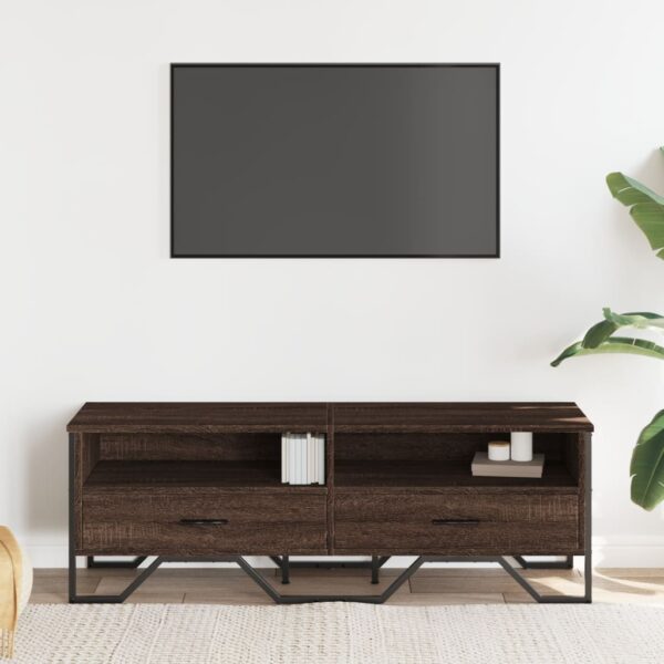 Móvel de TV 122x34x41 cm derivados de madeira carvalho castanho - Image 2