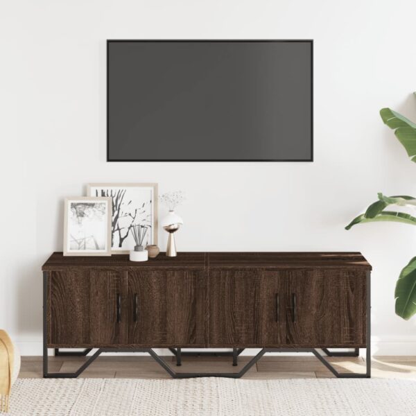 Móvel de TV 122x34x41 cm derivados de madeira carvalho castanho - Image 2