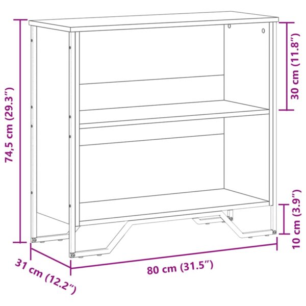 Estante 80x31x74,5 cm derivados de madeira cinzento sonoma - Image 8